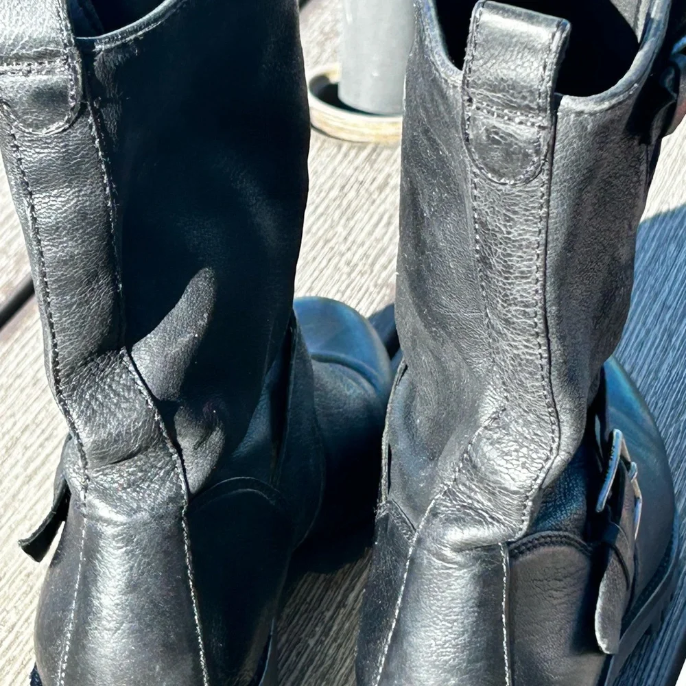 Cole Haan Hemlock W00198 Black Leather Buckle Boot Size 7.5 - Picture 7 of 15